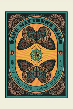 Постер: Dave Matthews Band: Wells Fargo Arena - Des Moines, IA - 5/14/19
