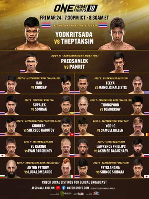 Постер: ONE Friday Fights 10: Yodkrisada vs. Thepthaksin
