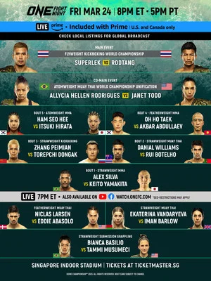 Постер: ONE Fight Night 8: Superlek vs. Williams