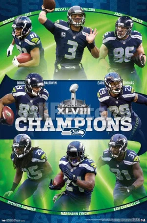 Постер: Super Bowl XLVIII Champions: Seattle Seahawks