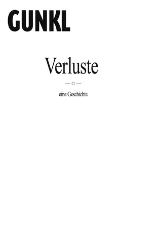 Постер: Gunkl: Verluste - eine Geschichte