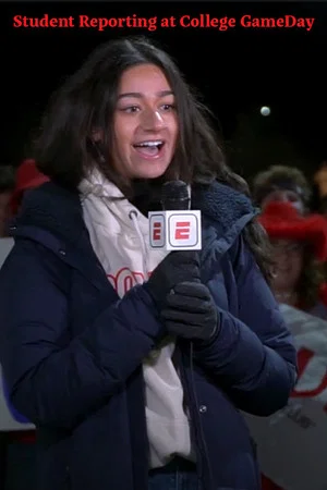 Постер: Student Reporting at College GameDay