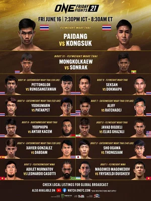 Постер: ONE Friday Fights 21: Paidang vs. Kongsuk