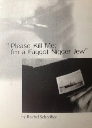 Постер: "Please Kill Me, I'm a Faggot Nigger Jew"