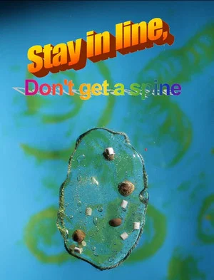 Постер: Stay in line, Don't get a spine