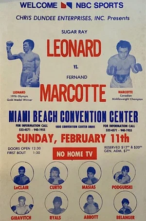 Постер: Sugar Ray Leonard vs. Fernand Marcotte