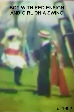 Постер: Boy with Red Ensign and Girl on a Swing