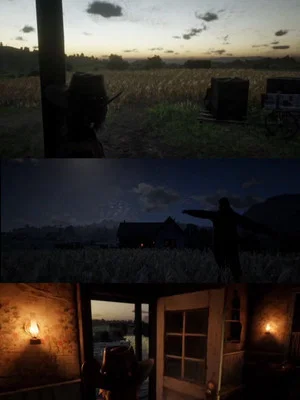 Постер: Beautiful evening at the Belmont farm