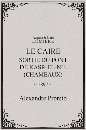 Постер: Le Caire, sortie du pont de Kasr-el-Nil (chameaux)