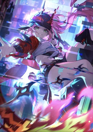 Постер: Honkai: Star Rail - Cosmic Ninjutsu Inscriptions — Havoc Exorcism: Lunar Vileslayer Scroll