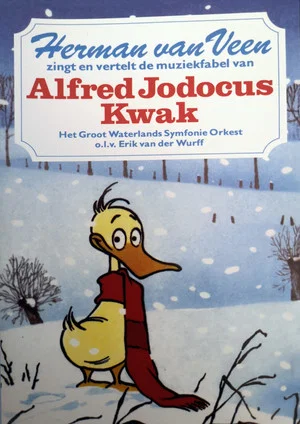 Постер: Herman van Veen zingt en vertelt de muziekfabel van Alfred Jodocus Kwak