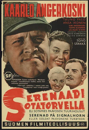 Постер: Serenaadi sotatorvella eli sotamies Paavosen tuurihousut