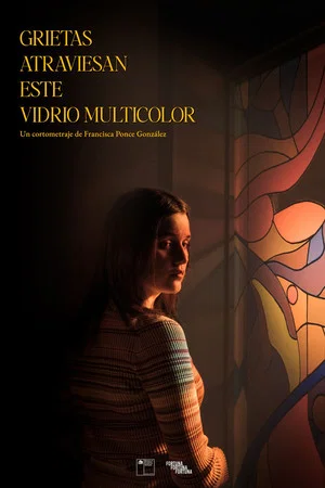 Постер: Cracks run through this multicolored glass