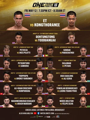 Постер: ONE Friday Fights 16: ET vs. Kongthoranee